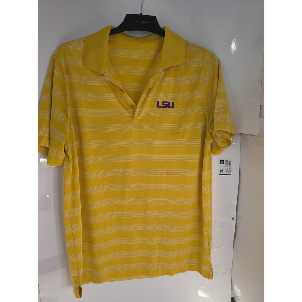 Nike Golf Polo Shirt Mens Large L Grey Blade Collar Dri Fit Stretch